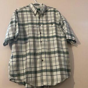 TT & CO By Tip Top Tailors - Men’s Button Down Plaid Olive & Beige Shirt